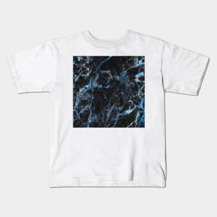 Dark marble and royal blue Kids T-Shirt